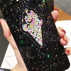 Glitter filled ice cream cone case